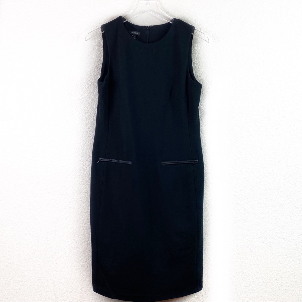 Talbots Ponte Sheath Dress Sleeveless Stretch 8